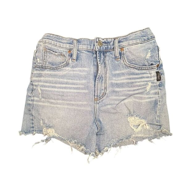 Silver Jeans Light Wash High Rise Distressed Cut Off Denim Shorts - Picture 1 of 6